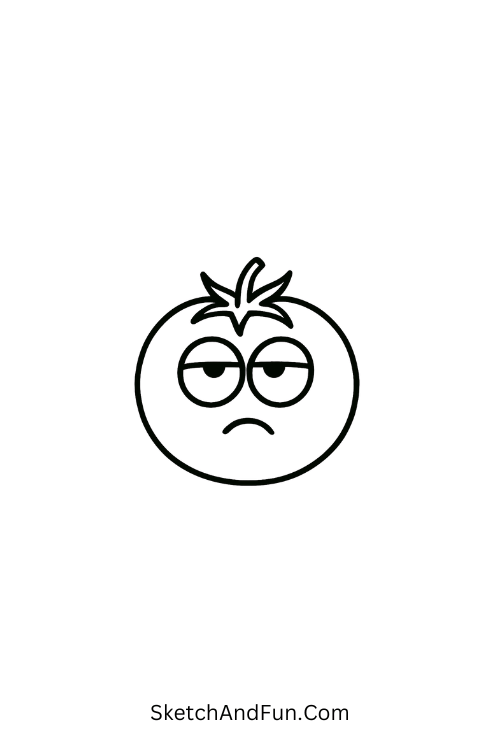 Tomato rolling eyes classic silly reaction doodles in a cute way