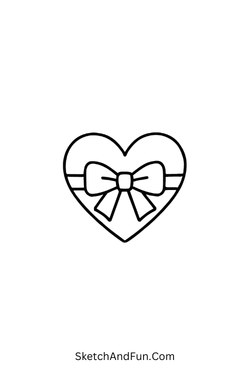 Heart tied with ribbon bow, decorative and unique heart doodle design ideas