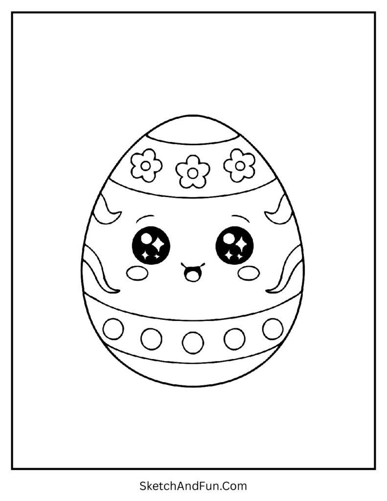 Sweet kawaii egg from easter egg coloring pages aesthetic loved by cute art fans