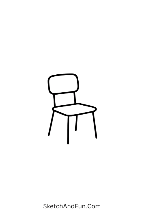Lonely chair with soft lines expressing emotion through simple aesthetic doodles