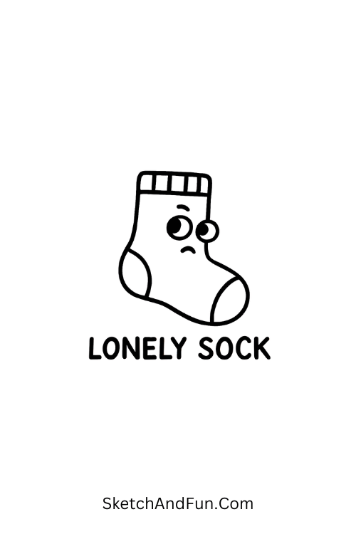 Lonely sock searching for its pair, fun and shareable for silly doodles pinterest.