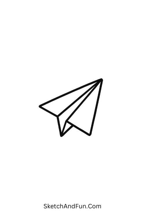 Paper airplane outline fitting calm creative pages with doodle ideas for sketchbook
