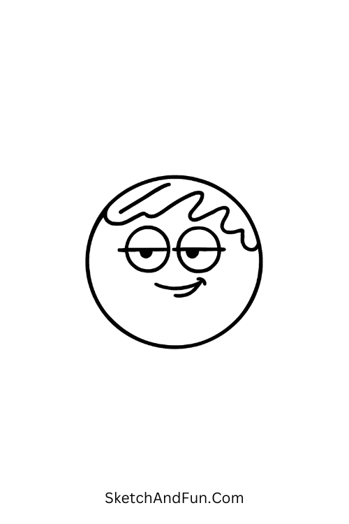 Donut with smirk funny poorly drawn reaction doodles for charm