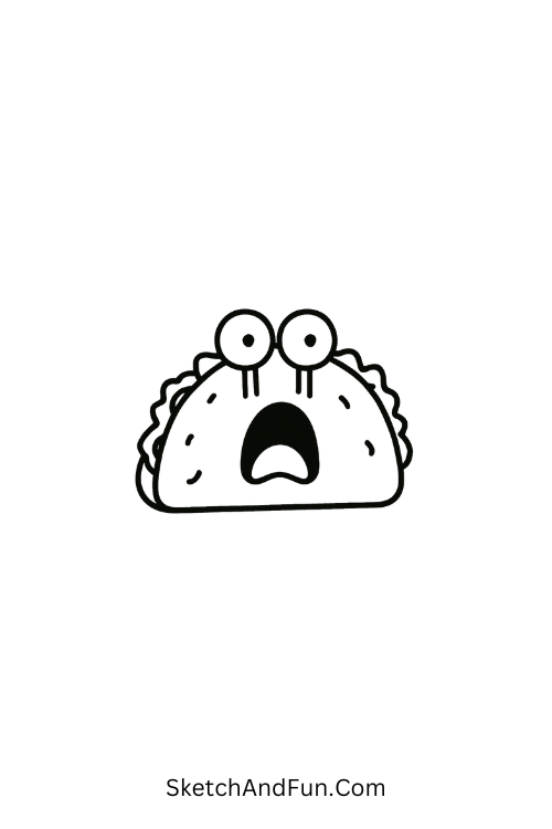 Taco with wide eyes creative reaction doodles ideas for fun