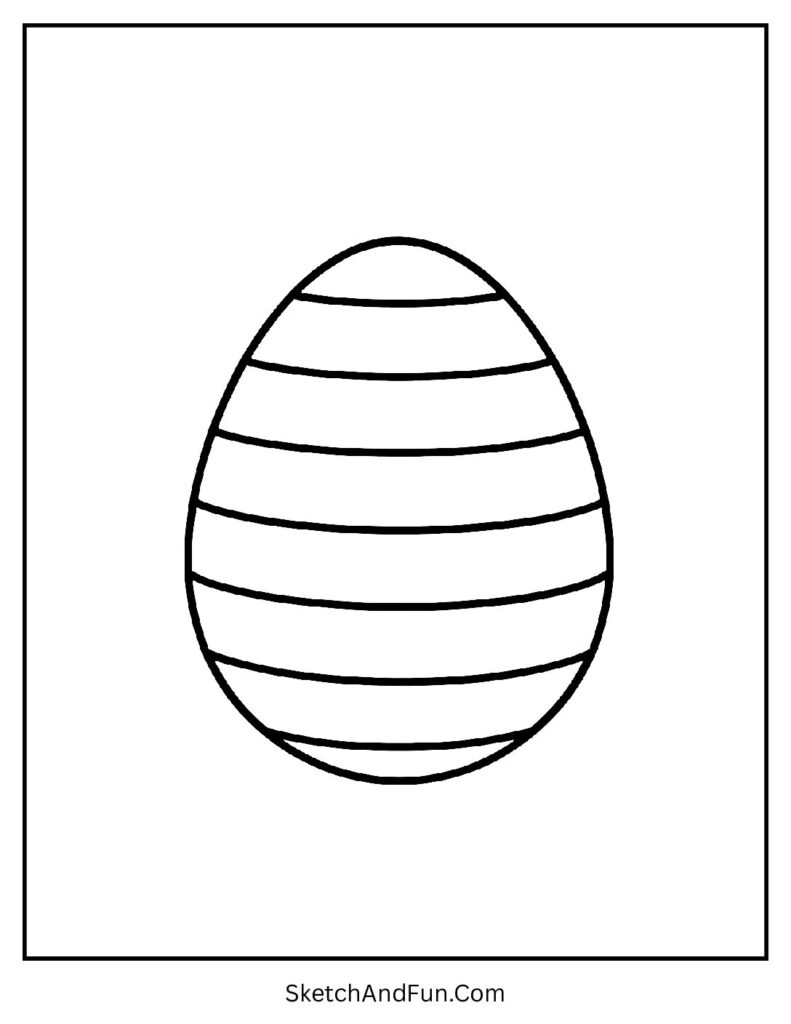 Bold striped egg from easy easter egg coloring pages for quick coloring