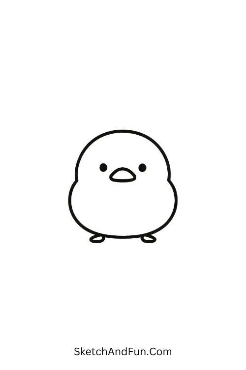 Tiny duck with blank stare perfect for kawaii doodles for kids