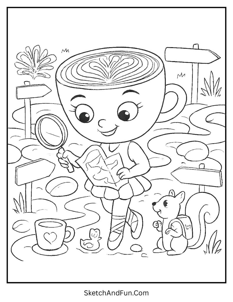 Ballerina Cappuccina Line Art Printable