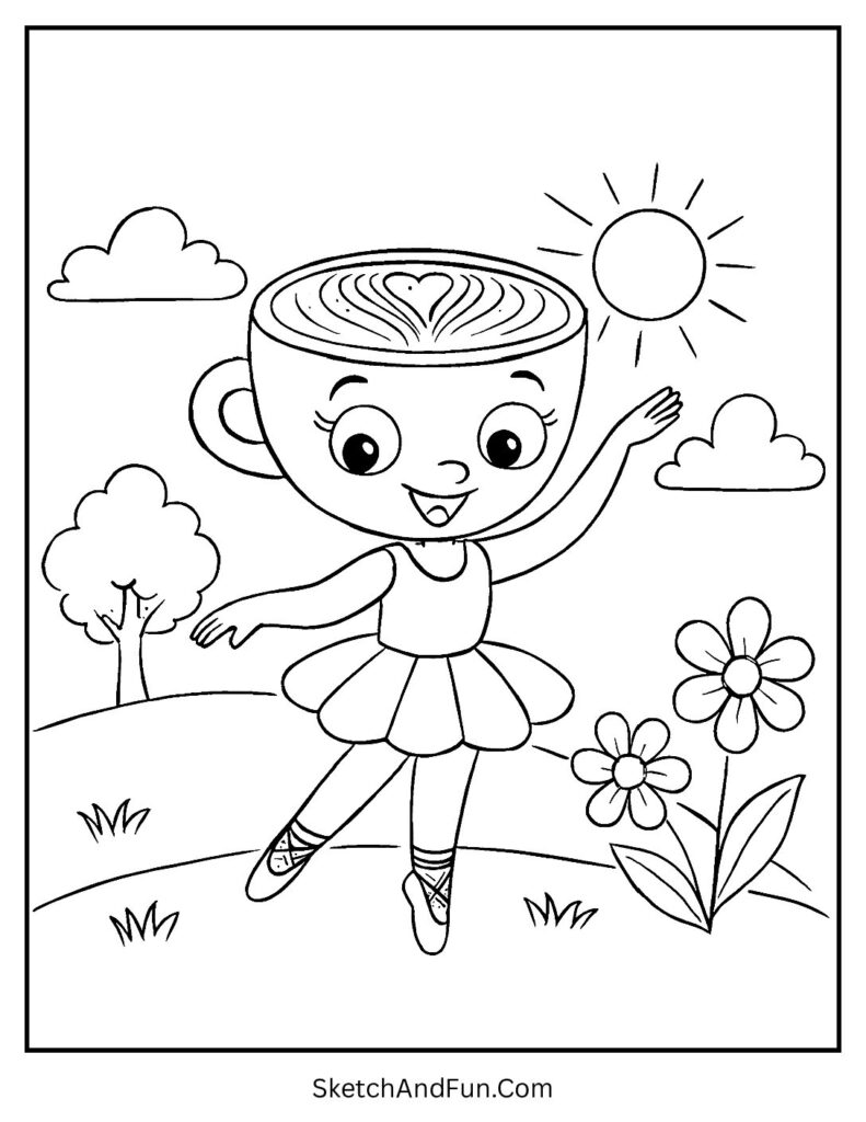 Ballerina Cappuccina Dance Coloring Page