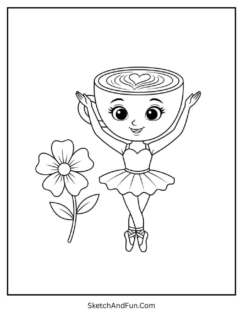 Cute Ballerina Cappuccina Coloring Page
