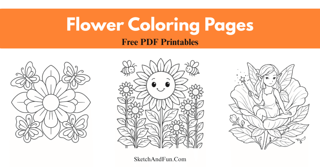 20+ Flower Coloring Pages - Free PDF Printables