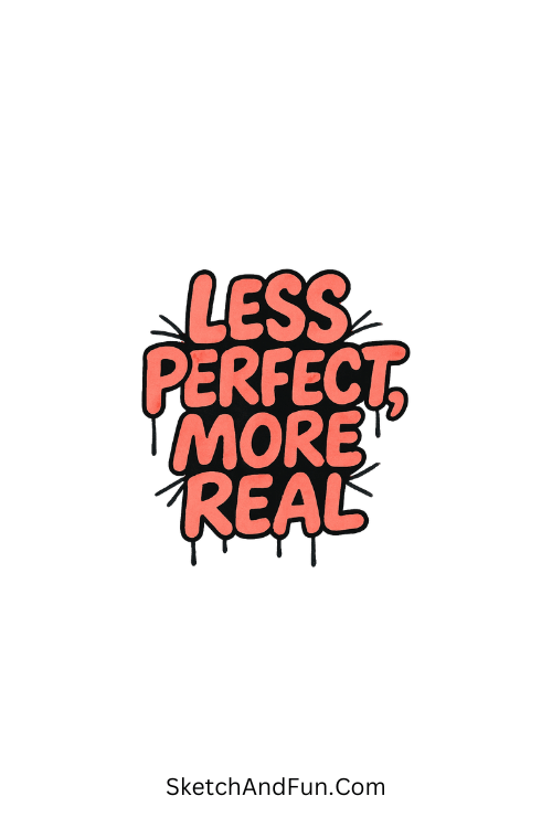 A doodle of messy coral handstyle text, graffiti doodles easy