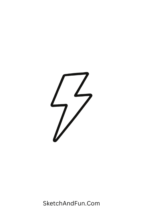A doodle of a zigzag lightning bolt shown in simple Y2K doodles for beginners.