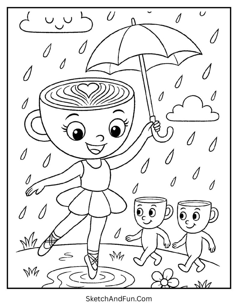 Ballerina Cappuccina Aesthetic Coloring Page