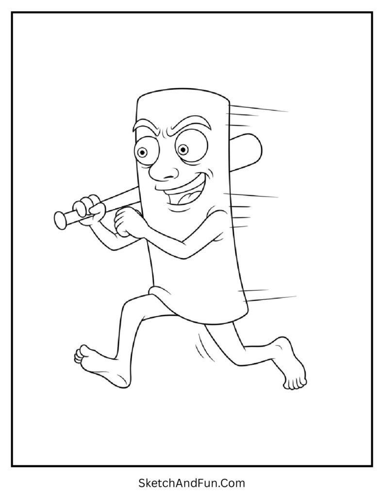 Tung Tung Tung Sahur Coloring Sheet Printable