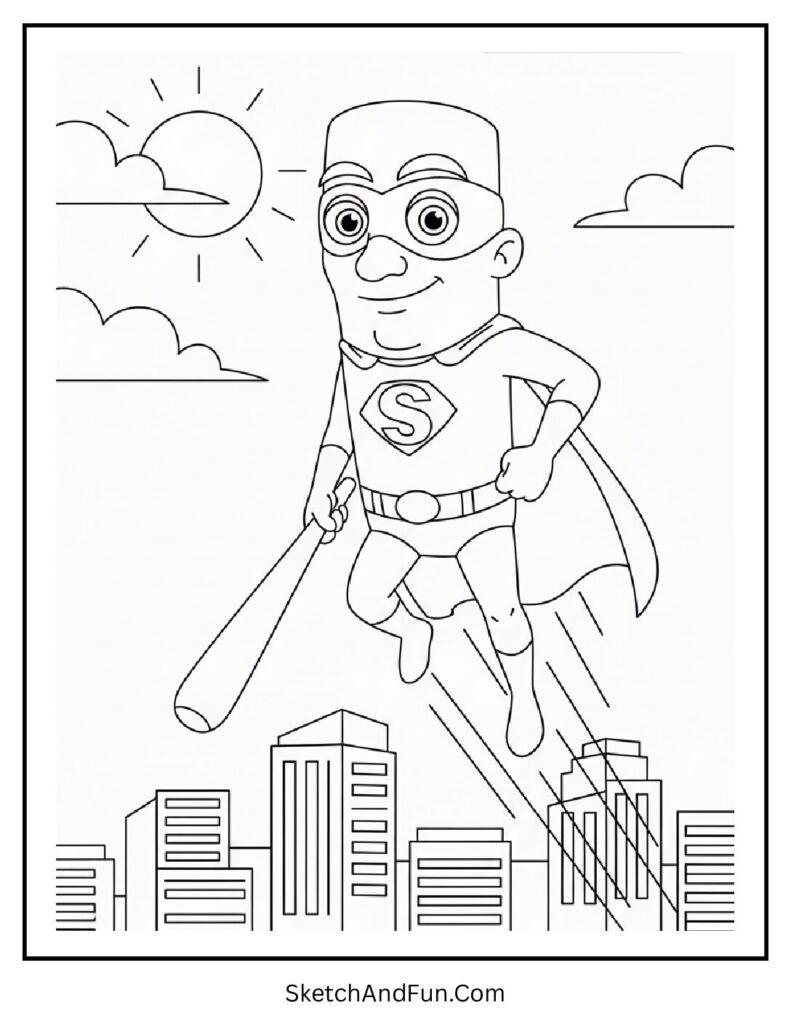 Tung Tung Tung Sahur Cartoon Coloring Page