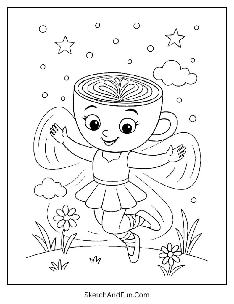 Ballerina Cappuccina Coloring Page for Toddlers