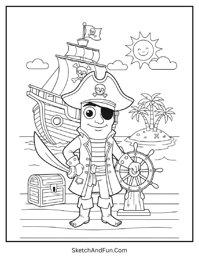 Tung Tung Tung Sahur Easy Coloring Page