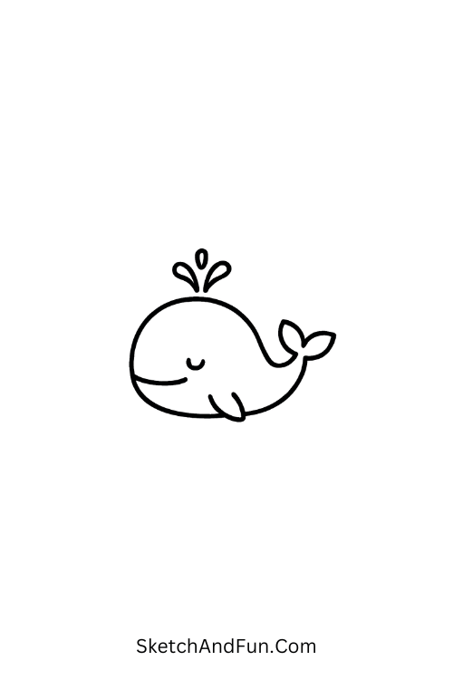 A minimal whale spouting water, Leuke doodle ideas