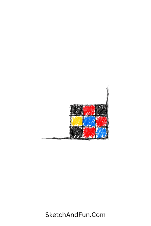 A doodle of a checkerboard pattern in the corner, easy doodle sketches