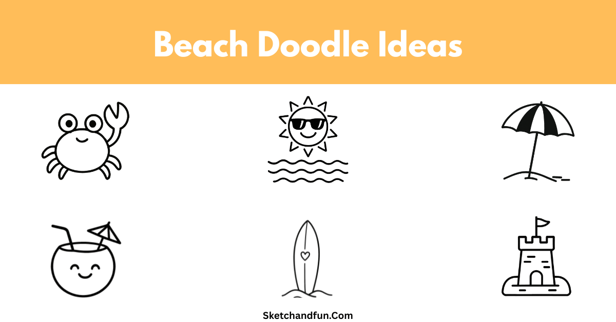 30+ Beach Doodles and Drawing Ideas