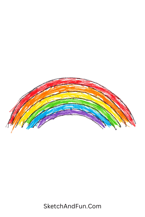 A doodle of thin rainbow arc, may doodles coloring pages