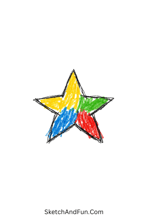 A doodle of a clean outlined star with transparent background, star doodles transparent background