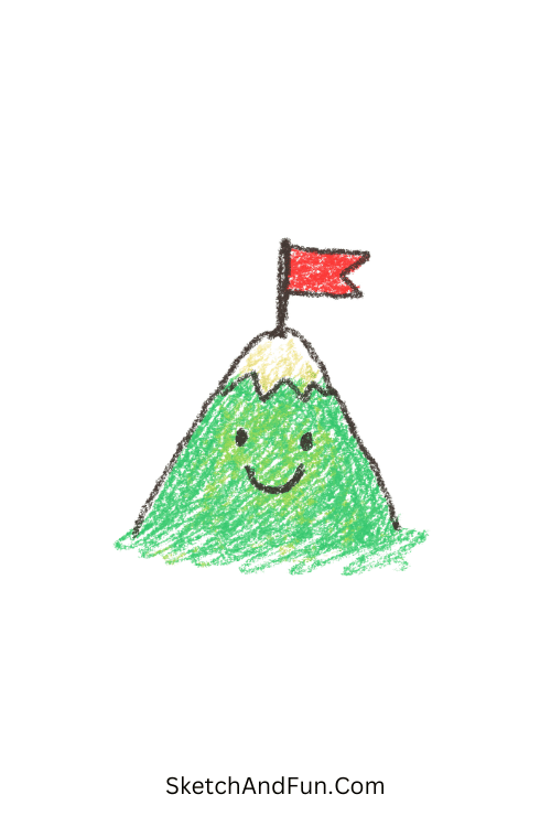Tiny Mountain With a Flag Motivational Doodle