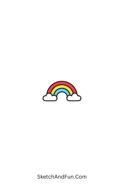 A doodle of a minimal three-color rainbow, little doodles pinterest