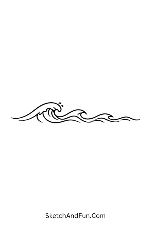 A doodle of a smooth flowing wave across the forearm, forearm doodle ideas