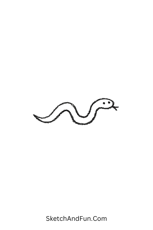 A doodle of a smooth snake curve, easy pen doodles on hand