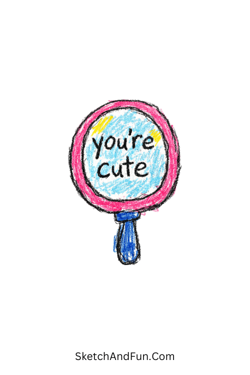 A doodle of a mini mirror reflecting