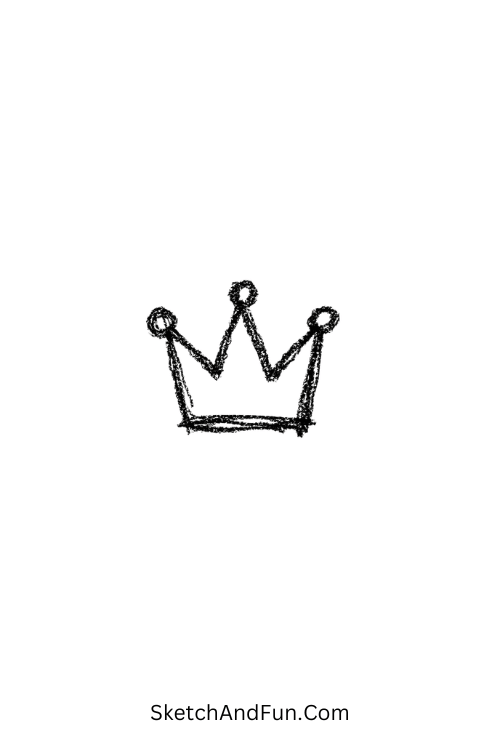 A doodle of a tiny crown icon with points, quick hand doodles