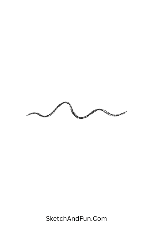 A doodle of a flowing wave line, creative doodles on hand