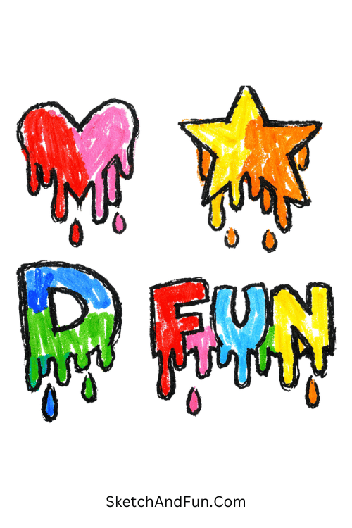 Colorful dripping paint effect using Posca pen art drawing easy flowing paint illusion