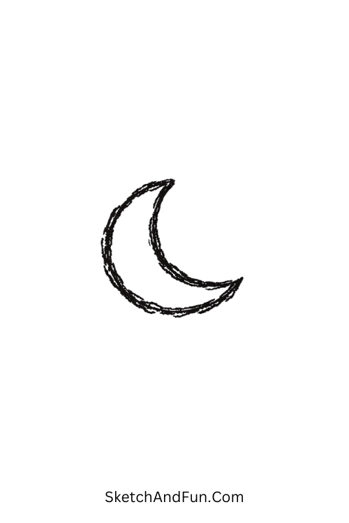Zen drawing images easy with small moon in open sky