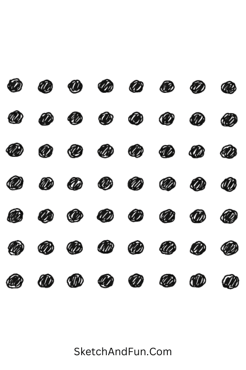 Dot Grid Harmony – Black and white zen doodle art with balanced dot grid texture design