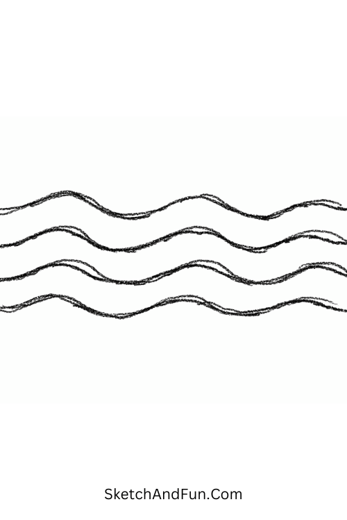Flowing Wave Lines – Zen doodle art for relaxation with soft curved wave patterns for calm focus