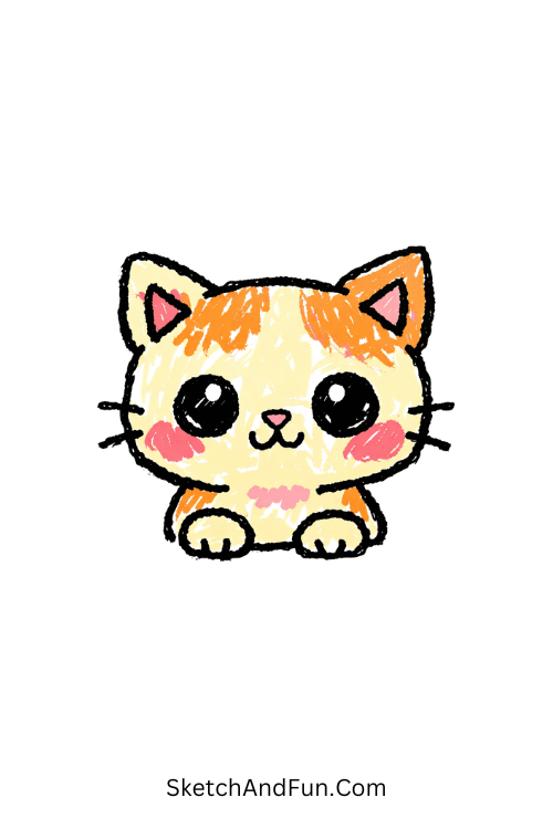 Kawaii animal portrait with Posca pen art drawing for kids easy cute pastel animal face