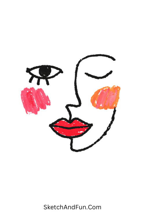 Minimal face line art with Posca pen illustration ideas for beginners simple expressive face