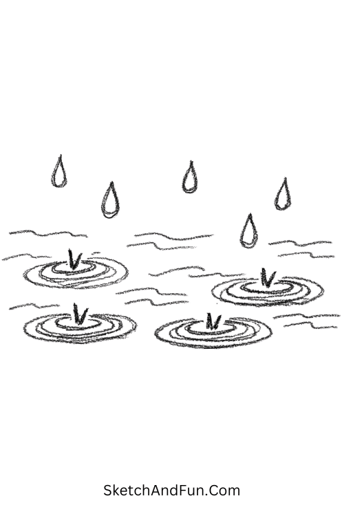 zen doodle examples raindrops with ripple circles and smooth rhythm lines