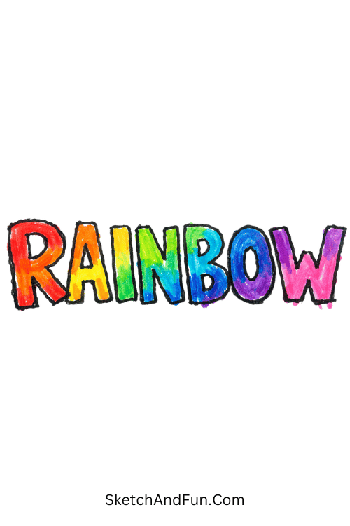 Rainbow gradient lettering with Posca pen art drawing for beginners smooth color blend text