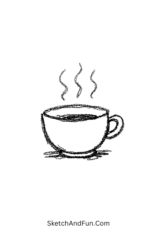 Zen doodle art ideas with calm cup and rising steam