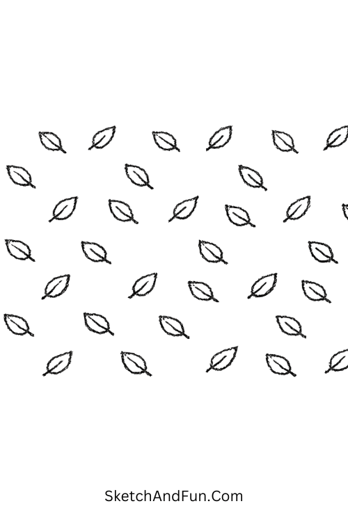 Tiny Leaf Repeats – Zen doodle ideas for kids with simple leaf patterns in neat natural rows