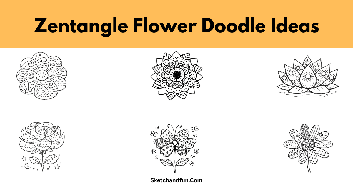 Cute and Easy Zentangle Flower Doodles Ideas