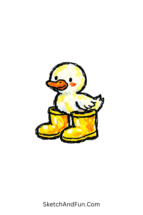Duck In Rain Boots Drawing