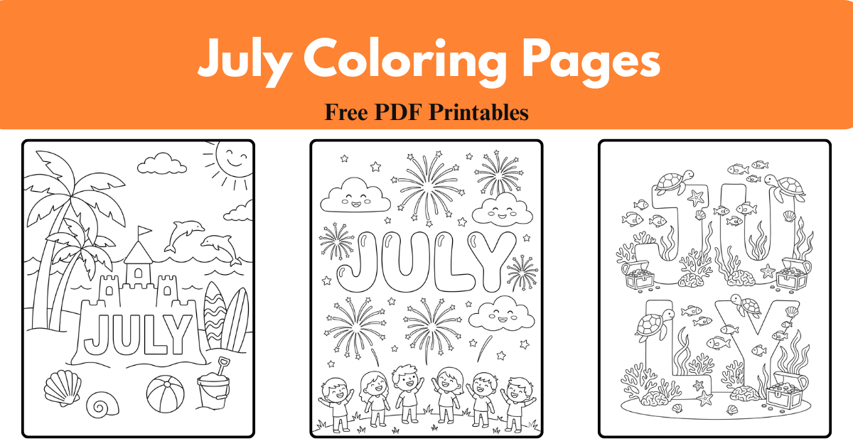 30+ July Coloring Pages