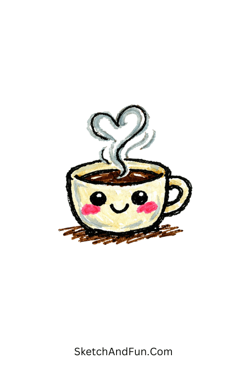 Kawaii Coffee Cup Drawing