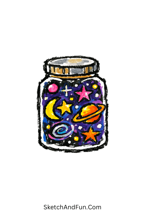 Mini Galaxy In A Jar Drawing