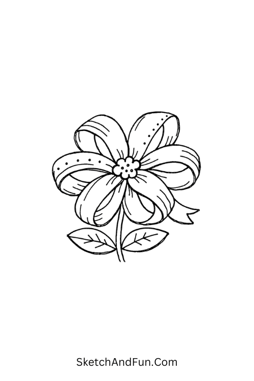 Ribbon-style twisting petals with smooth flowing movement, Zentangle flower drawing for beginners