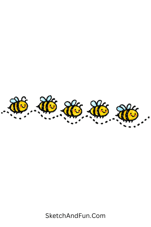 Tiny Bee Parade Drawing